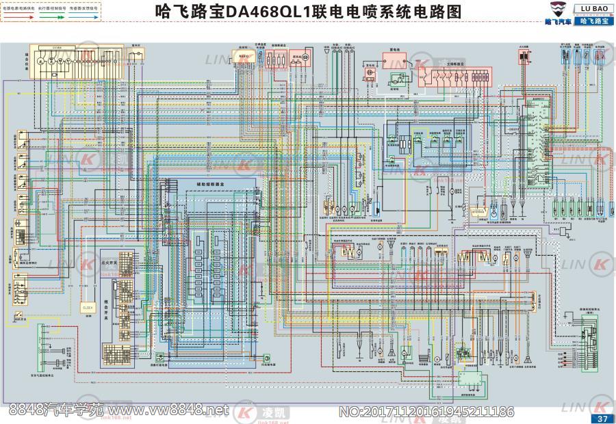 哈飞路宝 DA468QL1联电电喷系统电路图